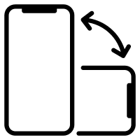 “Turn Your Phone Horizontal Symbol” “Turn your phone sideways symbol indicating horizontal orientation.”